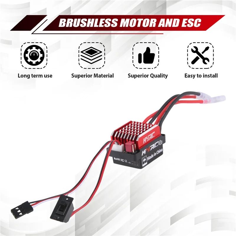 Contrôleur de vitesse ESC brossé étanche AS96-1060 60A, frein avant et frein arrière pour chenille axiale 1/10 RC Scx10 Trx4