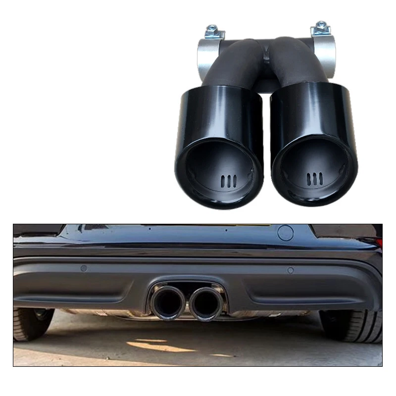 

Suitable for Porsche 718 tail throat modified GTS black Cayman exhaust pipe Kaman double sport tail throat