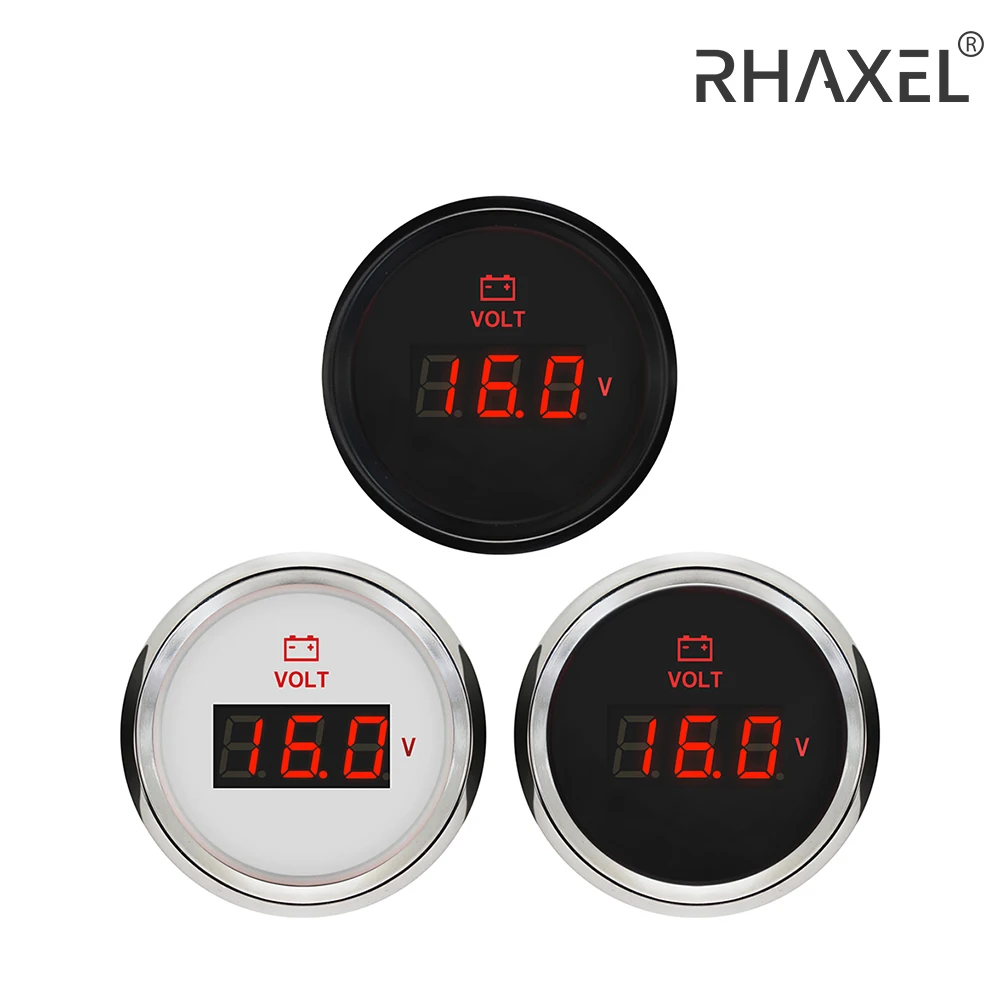 RHAXEL 52mm (2 ") voltmetro digitale universale misuratore di tensione con retroilluminazione rossa 8-32V per auto barca moto