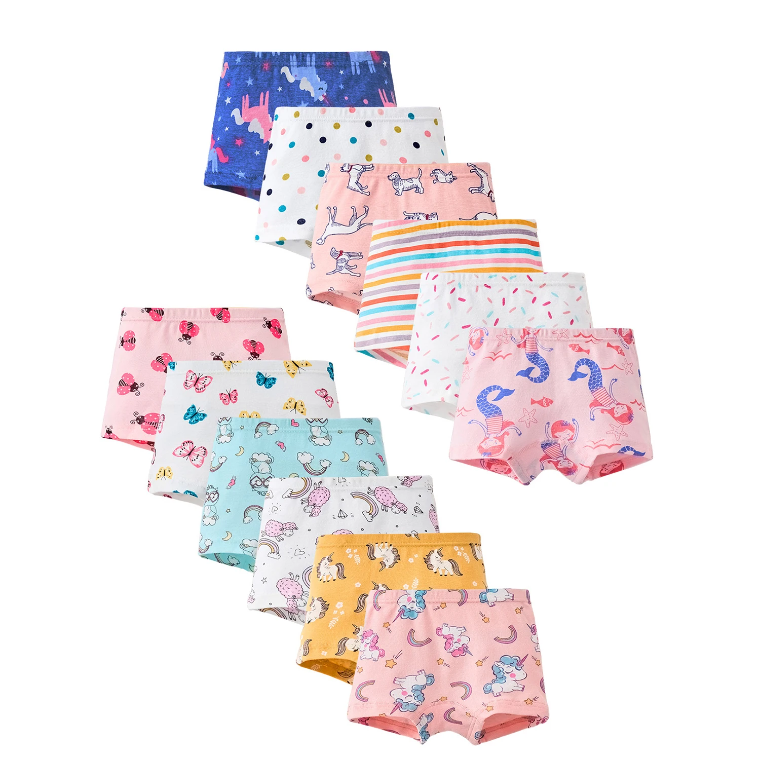 

Girls Cotton Underwear Soft Boy Shorts Kids Boxer Briefs Panties(Pack of 3)