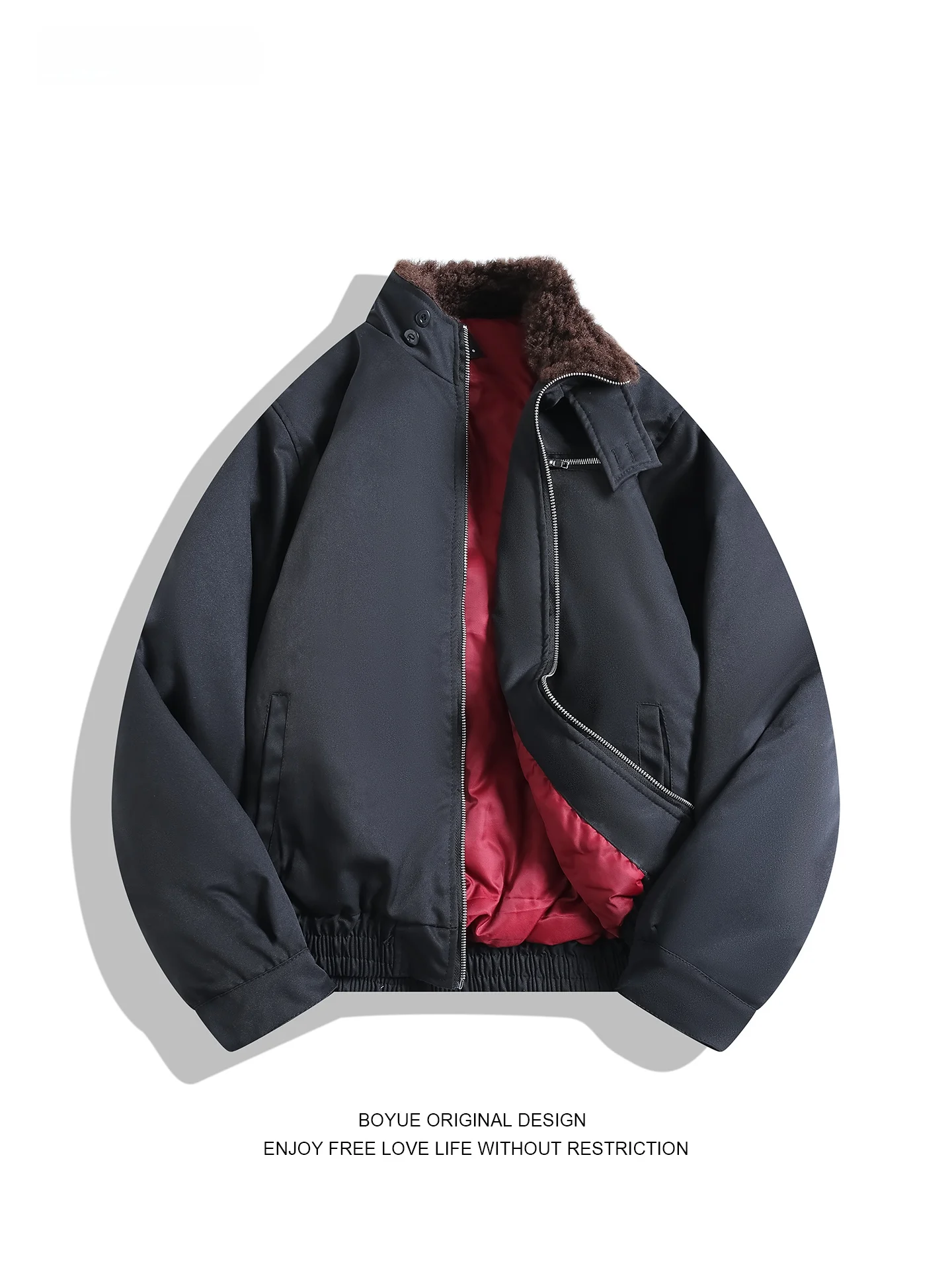 

Зимняя стеганая куртка Boyue с меховым воротником и воротником-стойкой, рабочая одежда из хлопка, универсальная функциональная стильная верхняя одежда для мужчин