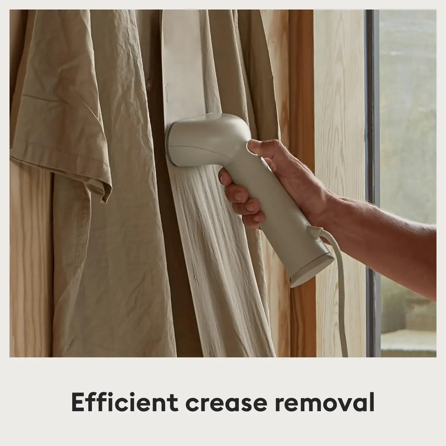 Handheld Clothes Steamer Cirrus 3, 1200W, US Plug, Heated Ironing Plate, Fast Heat Up, Garment Wrinkle Remover (Beige)