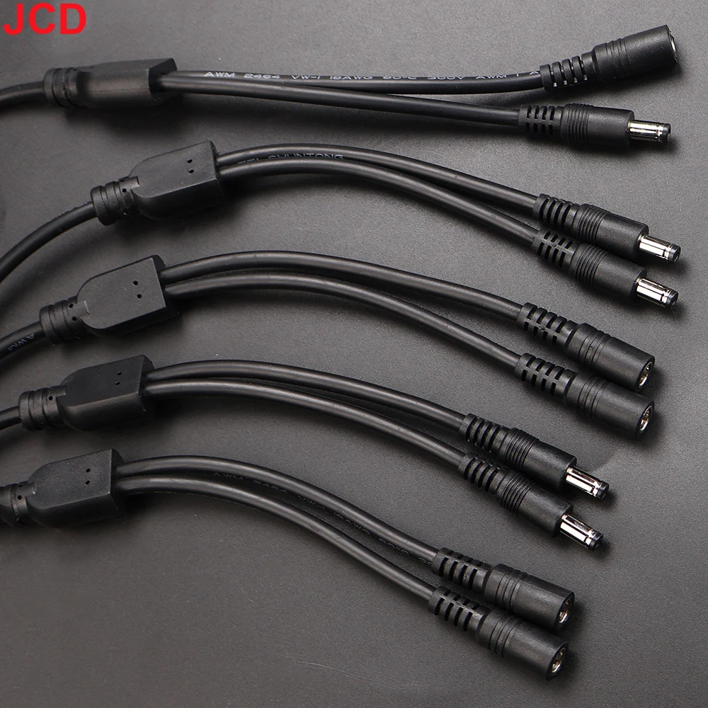 10A 18awg 19V 24V 12V 2 Way DC 1 Male to 2 Male Female Splitter Connector Power Supply Adapter Extension Cable 5.5x2.1mm Plug m