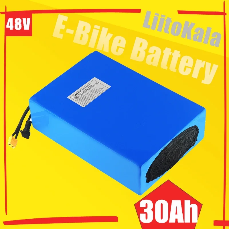 LiitoKala-Paquete de batería de litio para bicicleta eléctrica, pila de alta potencia de 48V, 40Ah, 20Ah, 30Ah, 15Ah, 24Ah, 28Ah, 18650