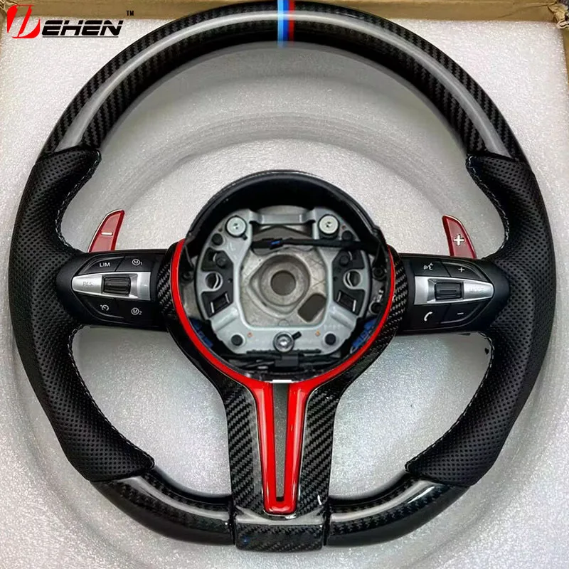 For BMW F10 F20 F30 F15 F16 F25 F26 F22 F32 F02 F12 F33 F01M3 Chassis Racing Steering Wheel Carbon Fiber Steering Wheel Assembly