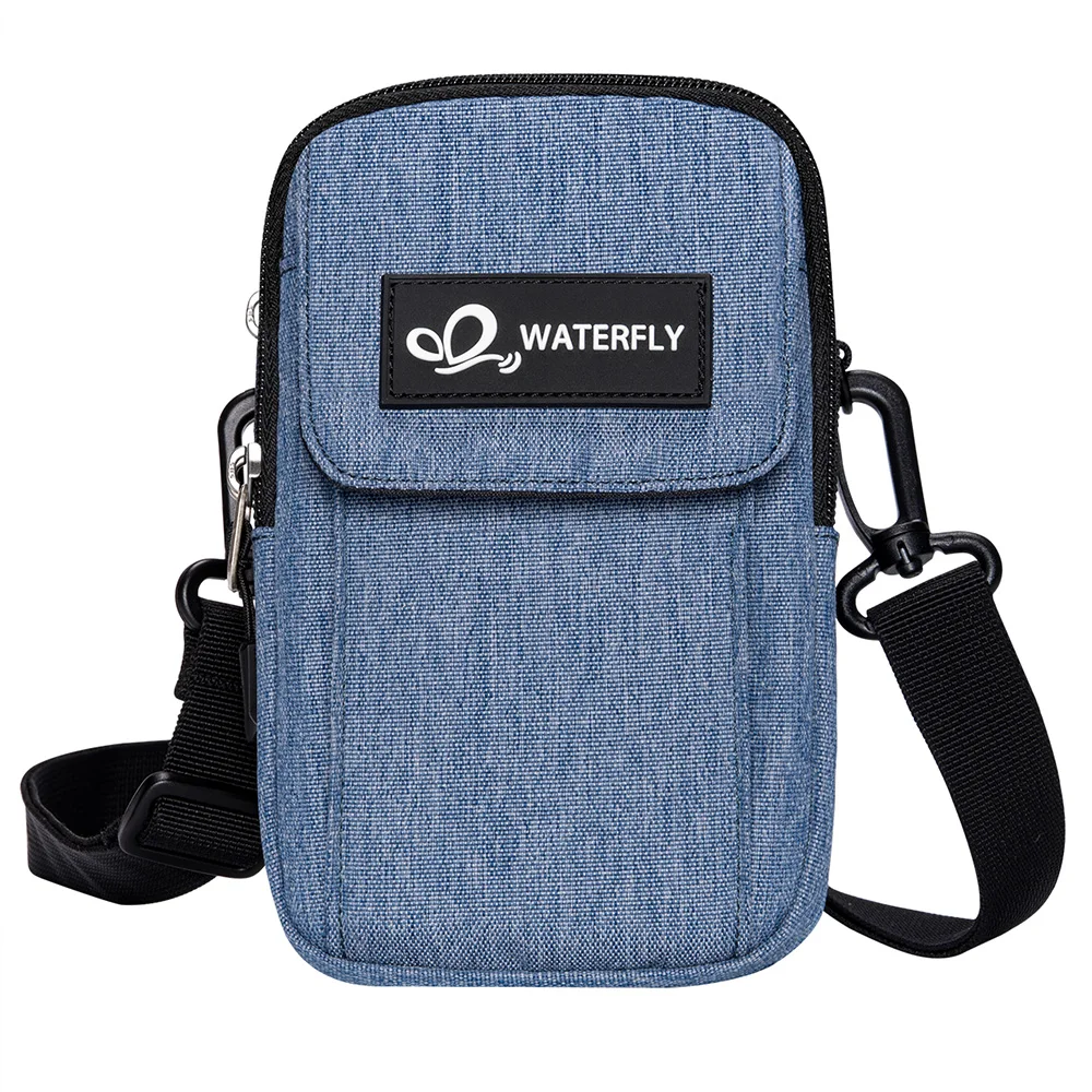 WATERFLY Mini Shoulder Crossbody Bag Small Belt Bag Pouch For Men Women Waist Fanny Pack With Adjustable Strap Carabiner Handbag
