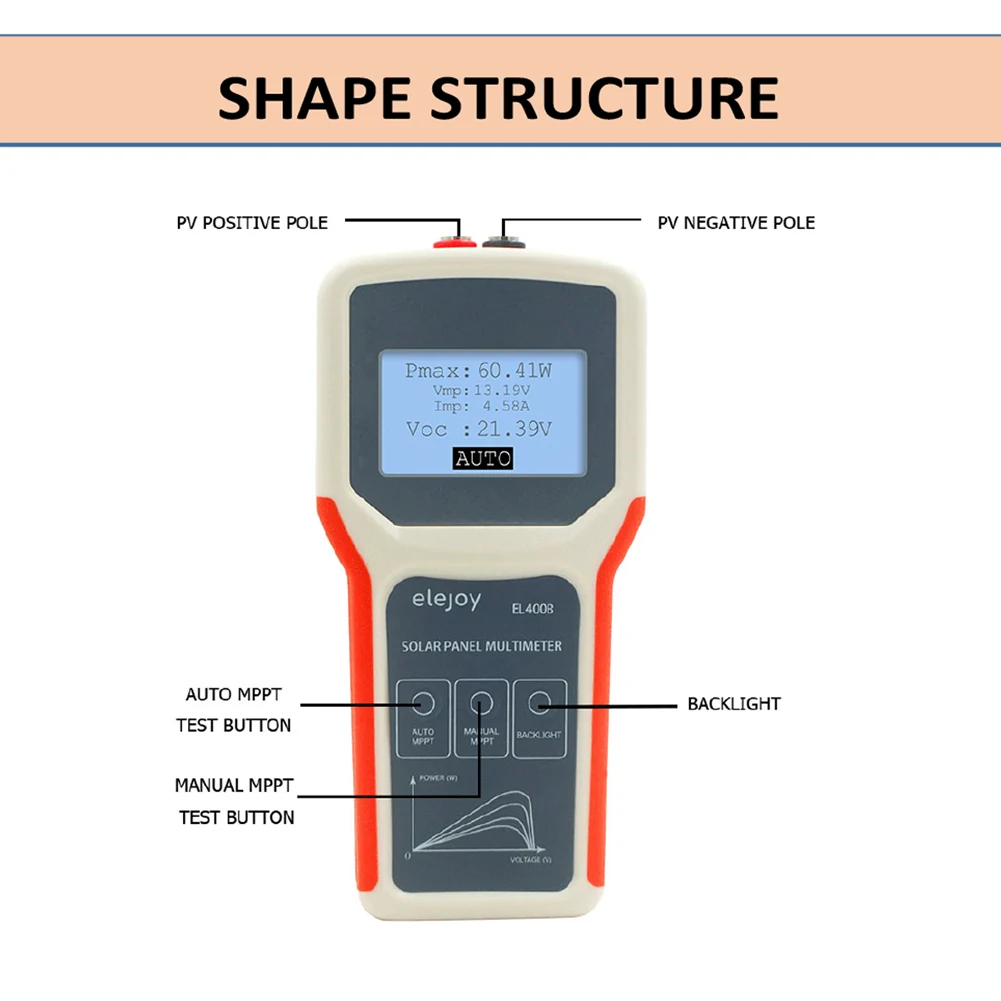 EY800W EY1600W EL400B Solar Panel Multimeter Auto/Manual MPPT Detect Open Circuit Voltage Power Meter Photovoltaic Panel Tester