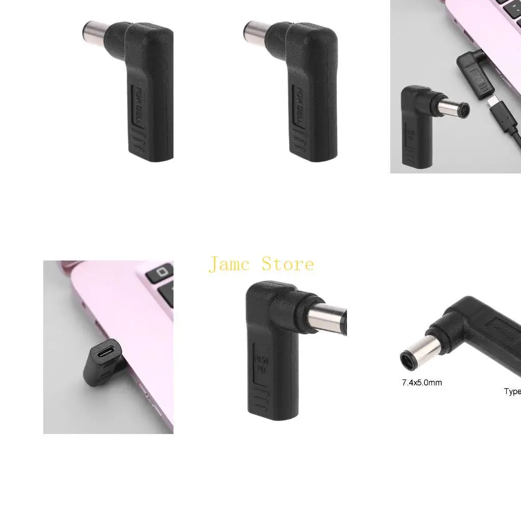

LX0B USB C to 7.4x5.0mm Laptop Charging Cable Adapter Male Type C to Converter PD Power Supply for DELL