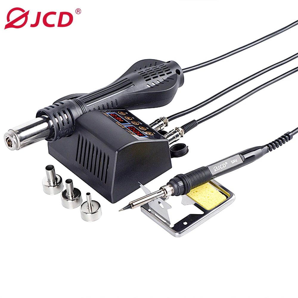 JCD 8898 2 in 1 Soldering Station Hangable type LCD Digital Display 750W Hot Air Gun Welding Rework For Cell-Phone Repair Tools