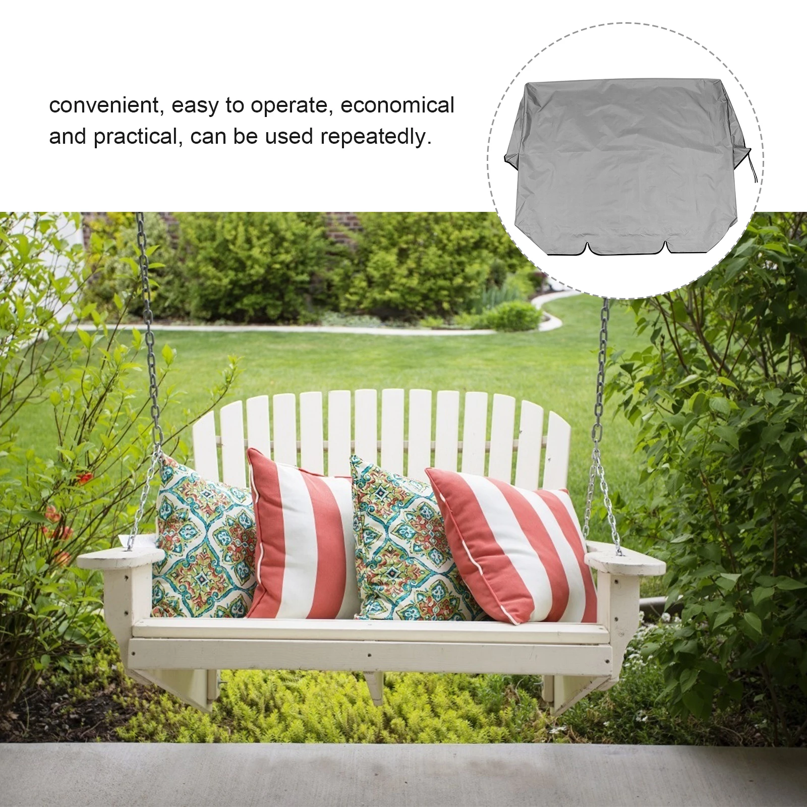 

Outdoor Swing Seat Cover 190T Polyester Thick Weatherproof Dustproof Portable Ultraviolet Protection Beach Chairs