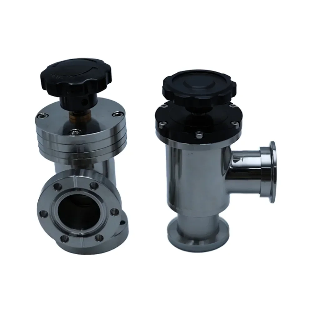 Professional Factory KF40-KF50 OEM ODM OBM Stainless steel Manual angle poppet valves HV KF/ISO Flanges