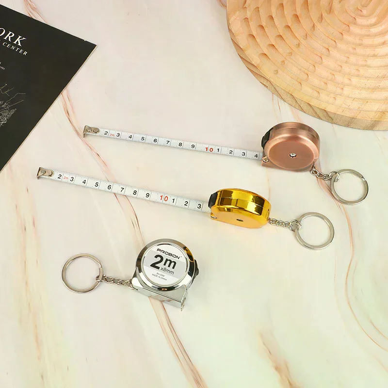 Mini Small Portable Tape Measure Portable Key Chain 2 M Ruler Household Steel Tape Measure