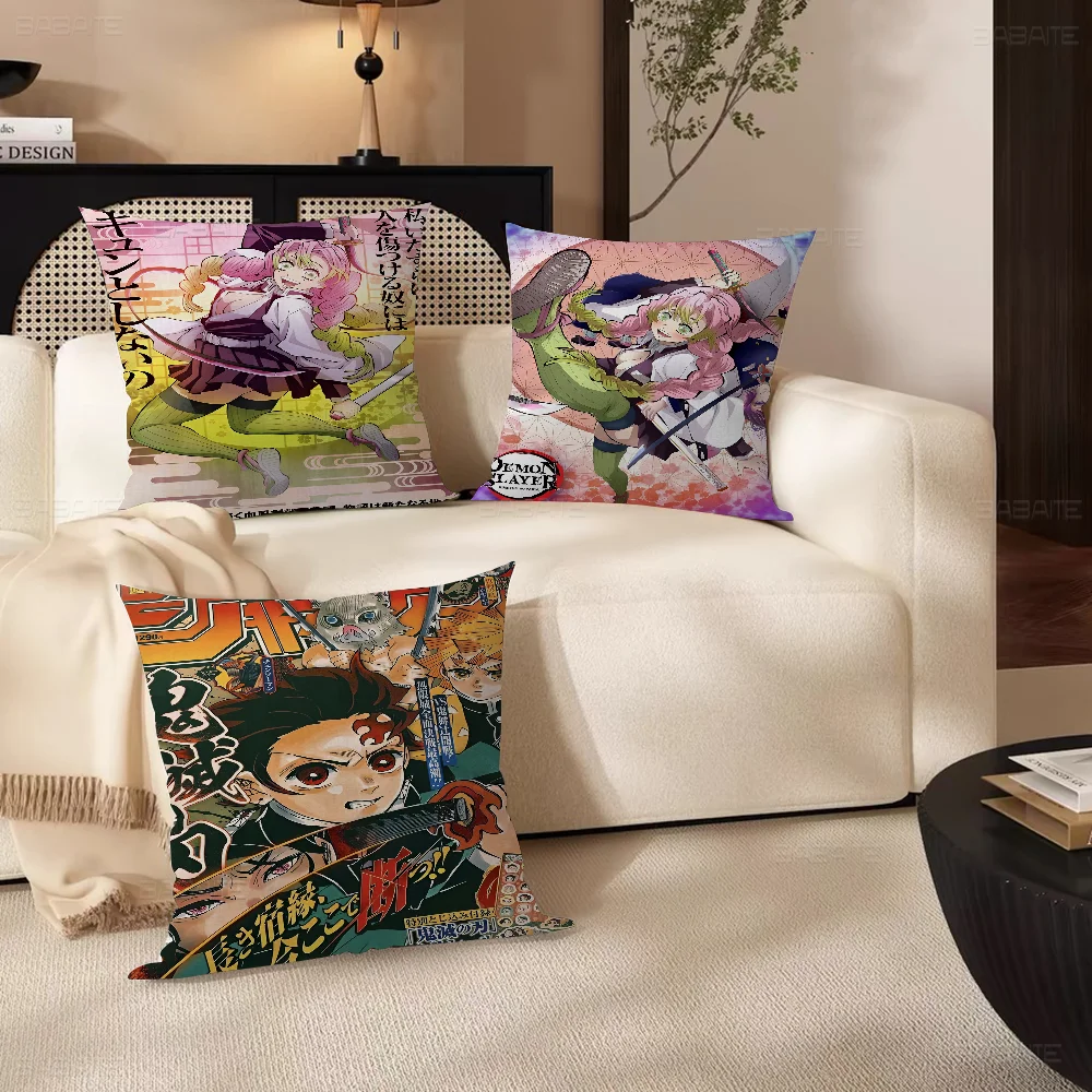 Anime Demon Slayer Pillowcase toon Gift Cushion Cover Bedroom Home Sofa Chair Seat Decor pillow case