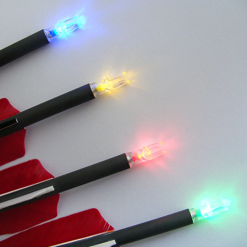 3pcs Glowing Arrow Tail LED Lighted Archery Nock Automatically Luminous Fit for 4.2/5.2/6.2/7.6 mm Arrow Shaft Hunting Accessory