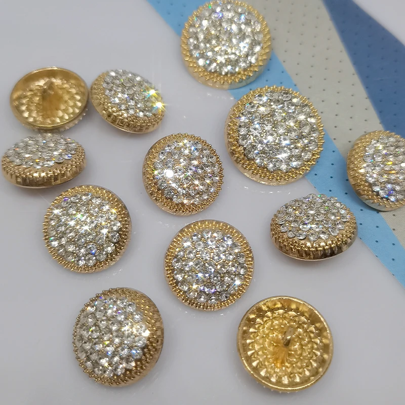 18/23/25MM Round Metal Rhinestone Buttons For Clothing DIY Sewing Accessories Wholesale Luxury Fashion Decor Button Apparel DIY