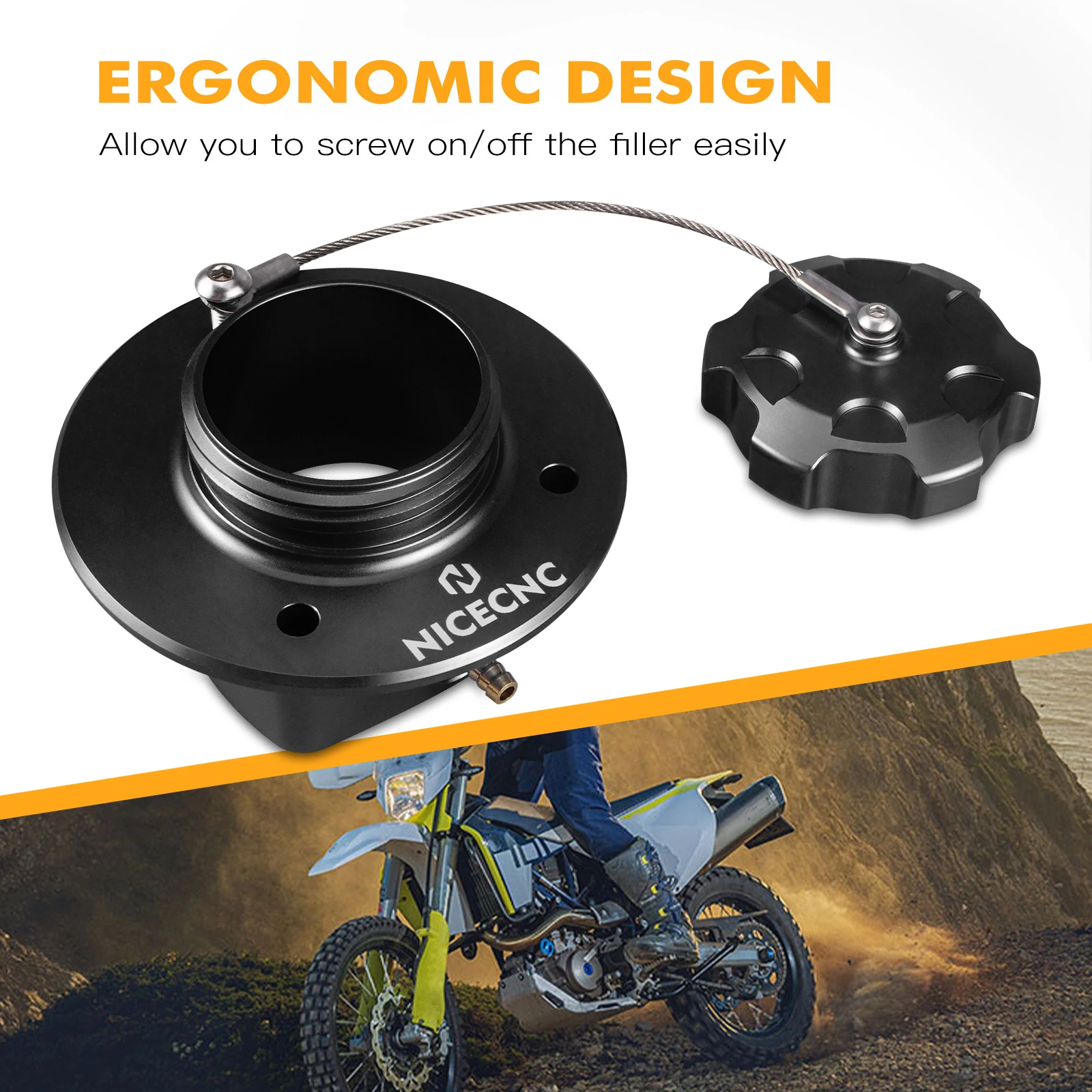 For 2022-2024 GasGas 700 SM 700 ES Rear Fuel Tank Cap Cover Fuel Filler Neck for Husqvarna 701 Enduro 701 Supermoto 2016-2024