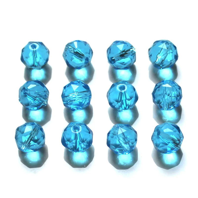 

AAA 50pcs 8mm Czech Loose Facet Round Crystal Beads For Jewelry Making Diy Needlework Blue Color Spacer Glass Bead Wholesale