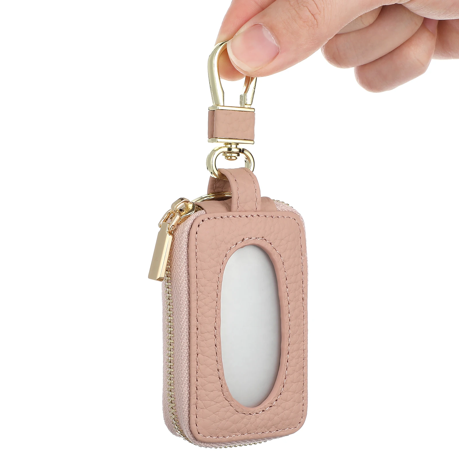 

Car Bag Chain Organizer Fob Holder Cover Protective Case Minimalist Stylish Design Secure Zipper Closure Key Slot Car Key Case
