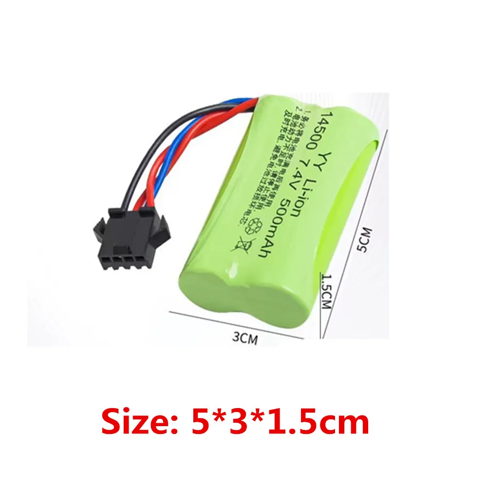 WPL C74 RC Car Części zamienne Bateria 7.4V 500mAh 1500mAh /3000mAh wtyczka sm-4p Odpowiednia Do: C74 Bateria zapasowa