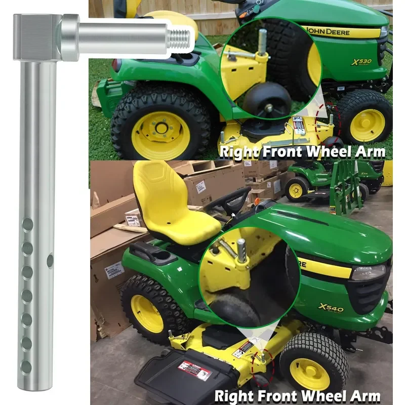 Lawn Mower Deck Measuring Wheel Arm Front And Rear Compatible With JD X300 X304 Tractor Replacement Part For Easy Height