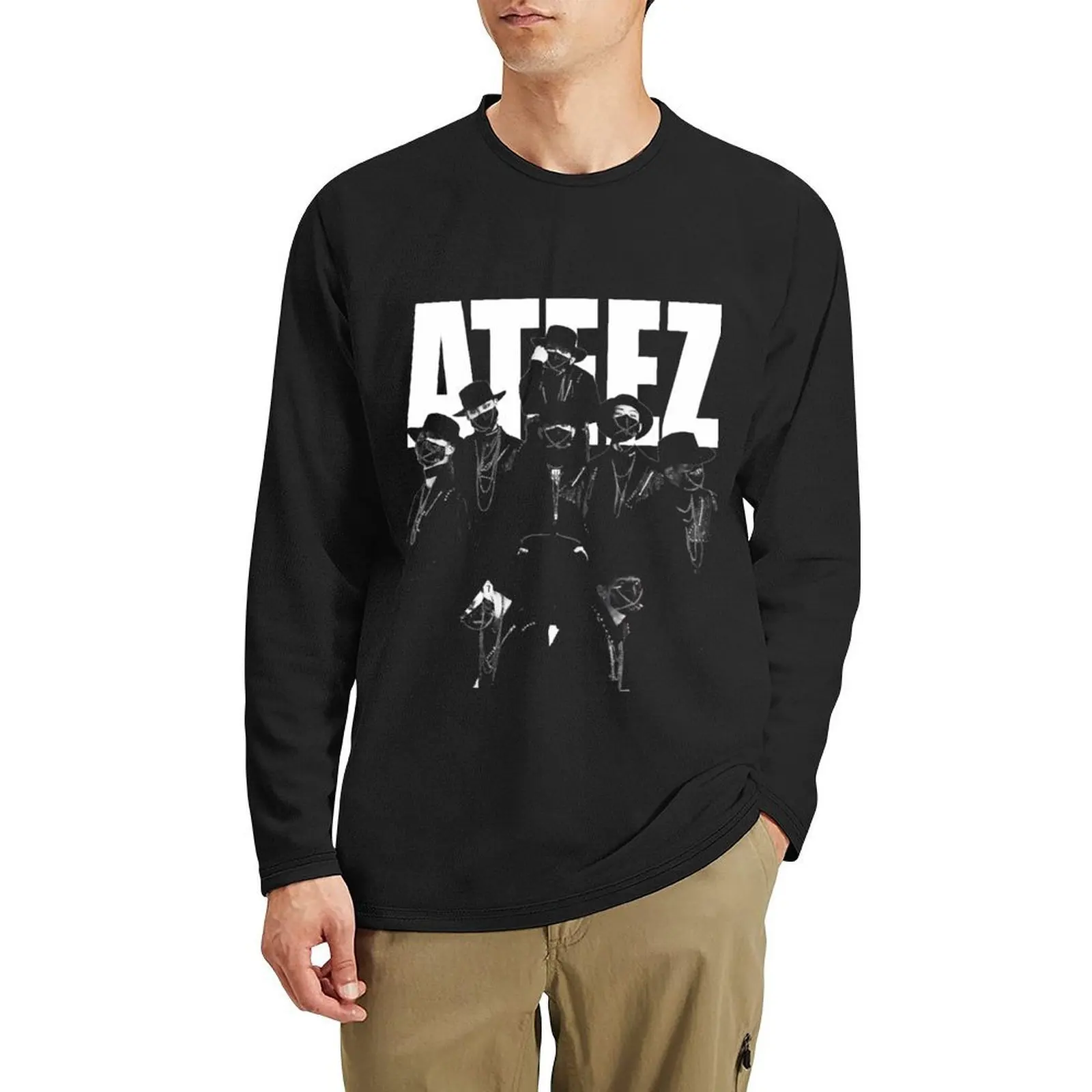 

ATEEZ Long T-Shirt quick drying shirt oversized t shirts shirts graphic tees anime plain t shirts men