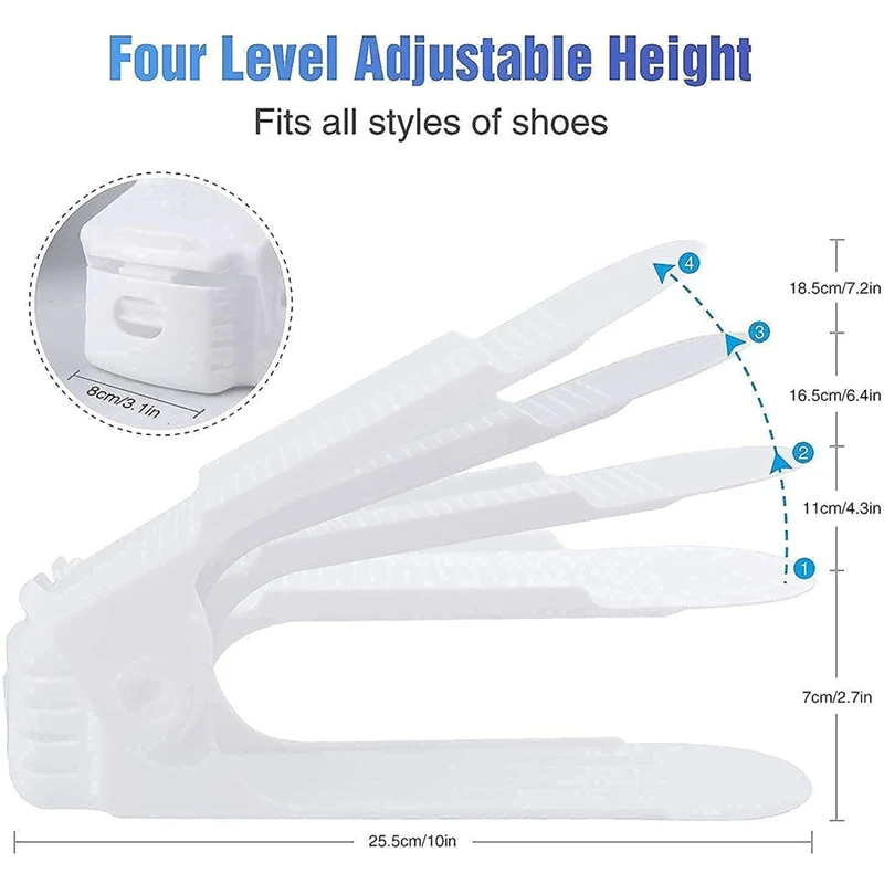 Adjustable Shoe Rack, Height Adjustable Shoe Racks, Non-Slip Shoe Rack, Durable And Easy To Take Care Of, Space-Saving