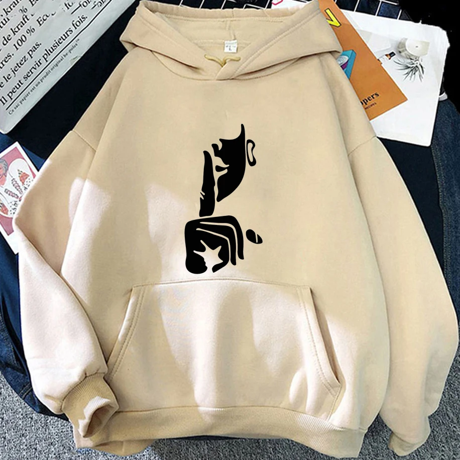 Gesture Design Shh Pattern Men Women Hoodie Street Fashion Breathable Creative Unisex Top Street Casual Oversized Loose Pullover