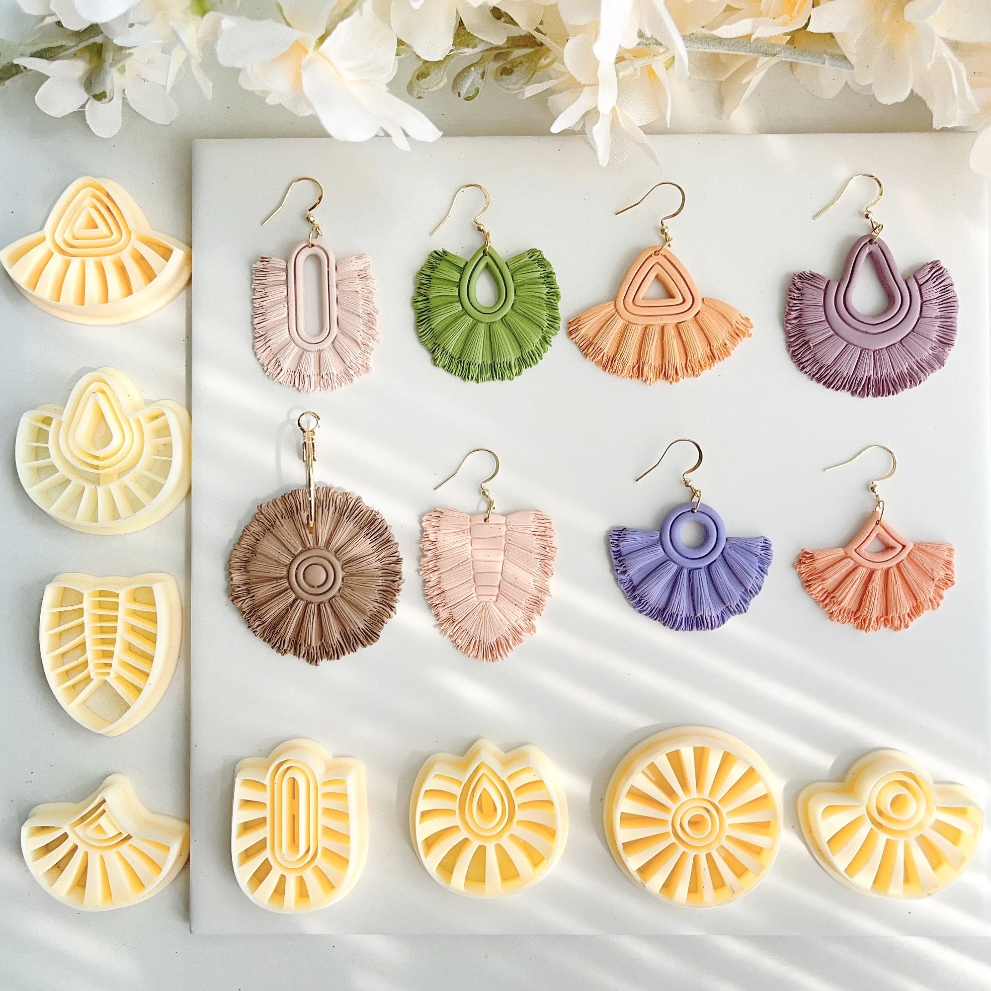 Geometric Shape Polymer Clay Cutter Soft Pottery Earrings Jewelry Pendant Making Cutting Tools t Jewelry Soft Pottery Tools