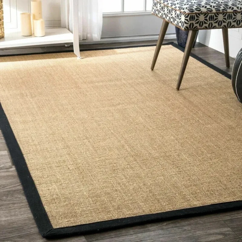 

Natural Jute Rug Border with The Combination of Hemp Jute and Sisal for Home