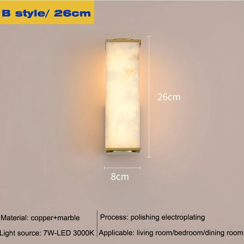 Luxus Marmor Wandleuchte LED Moderne Kupfer Gold Wandleuchte Nachttischleuchte 110 240 V für Schlafzimmer Hotel Korrid Dekoration