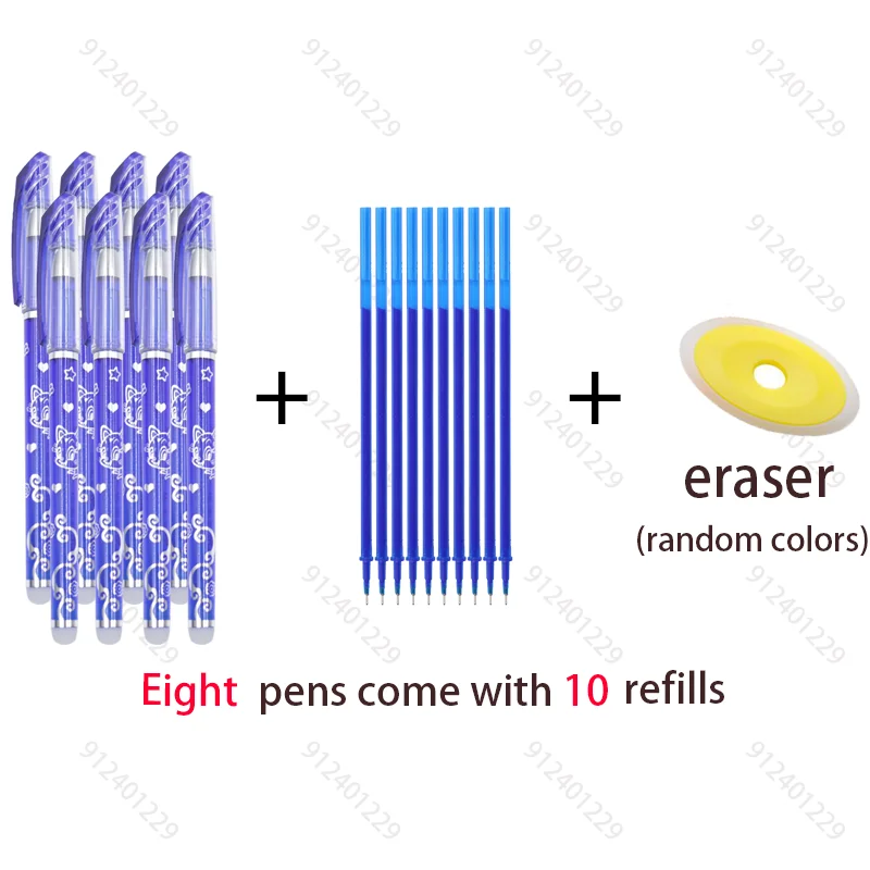 Ensemble de stylos gel effaçables, 0.5mm, lavable, papeterie scolaire et de bureau