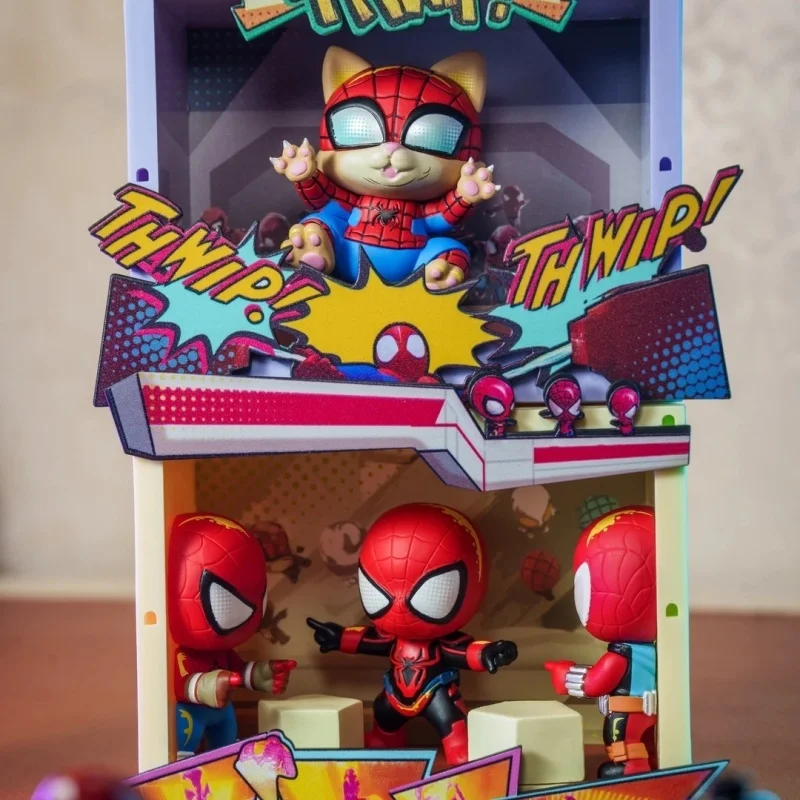 Neue Hot Toys Original Spider-Man: Across The Spider-Verse Cosbi Scene Blind Box Spider-Punk Anime-Figuren Mystery Box Geschenkspielzeug