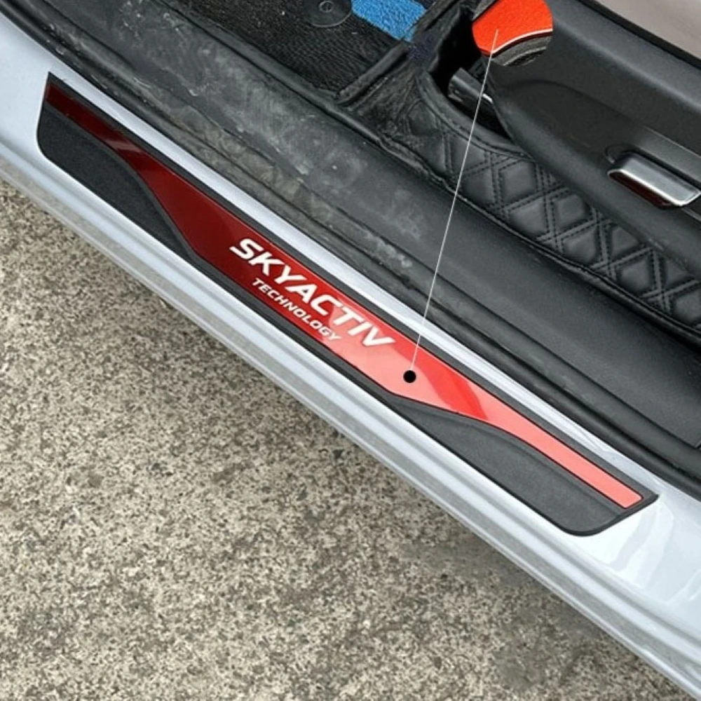 For Mazda CX-3 CX-5 CX-8 Car Door Sill Protector Stickers Plastic Stainless Steel Door Entry Guard Threshold Strips Anti-scratch