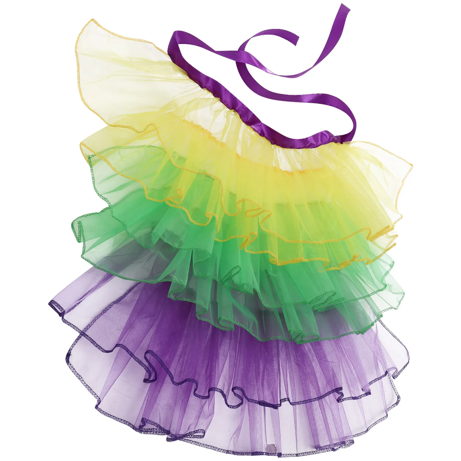 Rainbow Tail Bustle Skirt Tie on Layered Tutu Underskirt Elegant Chic Design One Size Fits Most Women Girls Wedding Birthday