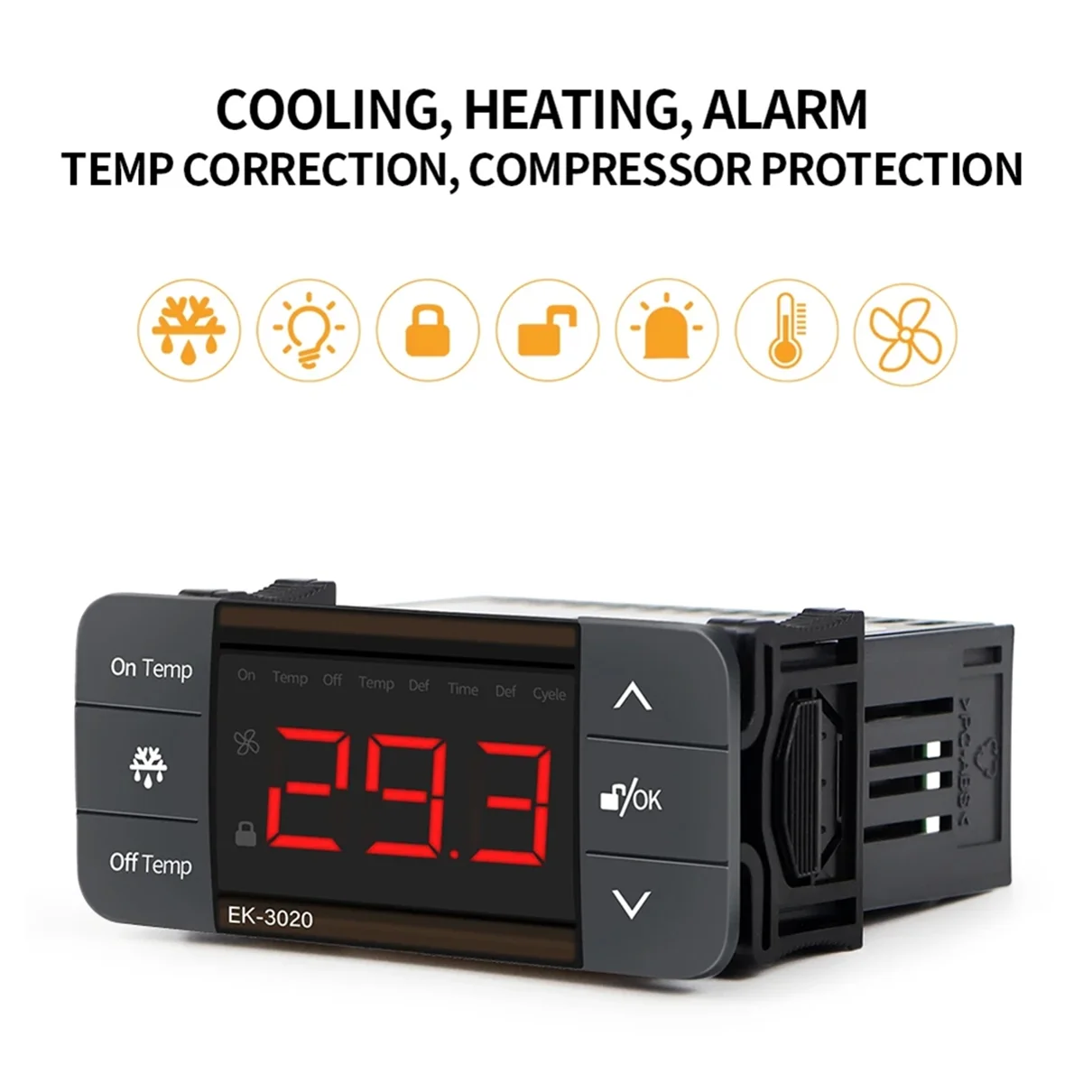 Digital Temperature Controller 220V Cool Heat Switch Refrigerator Refrigeration Defrost Thermostat Sensor(EK-3020)