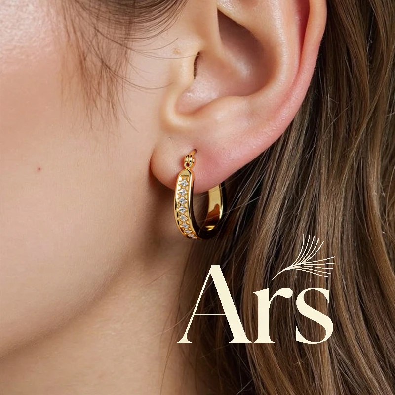 Ars 18K Gold Plated Hoop Earrings For Women Stainless Steel…