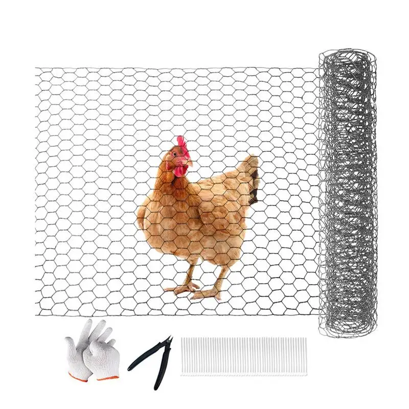 

Chicken Coop Wire Hexagonal Galvanized Wire Netting For Poultry Cage Wire Mesh Roll Sturdy Garden Fence Barrier For Poultry Lawn