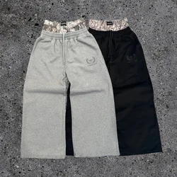 Streetwear neue y2k Hose mit hoher Taille Männer Frauen doppelt taillierte Jogging hose bestickt Tarnmuster lässig Unisex Baggy Pants