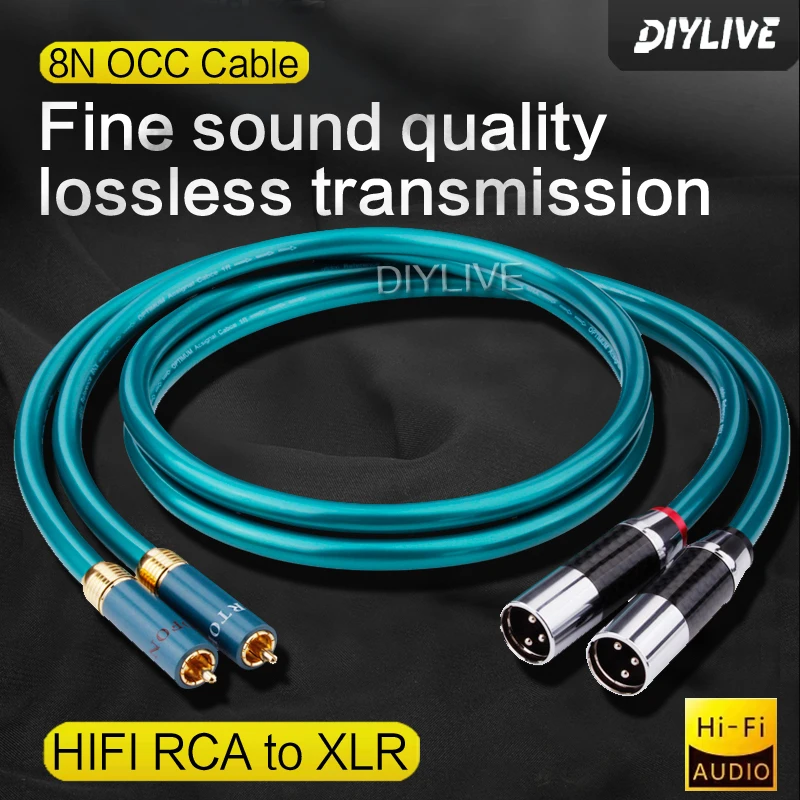 DIYLIVE High wind Ortofon 8N pure copper lotus to carnon head audio line signal line RCA to XLR balance line