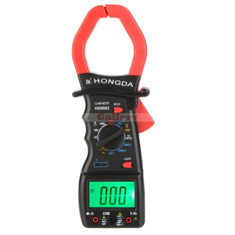 

Hd Hd9592 Digital Clamp Meter Multimeter Ammeter Voltmeter Ohmmeter Temperature W Frequency Test & Lcd Backlight Clamp Meter