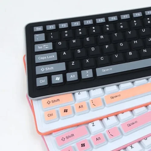 Imagen 2 del producto Teclado suave Industrial USB de 103 teclas, juego de ordenador portátil, teclado de silicona plegable impermeable y a prueba de polvo