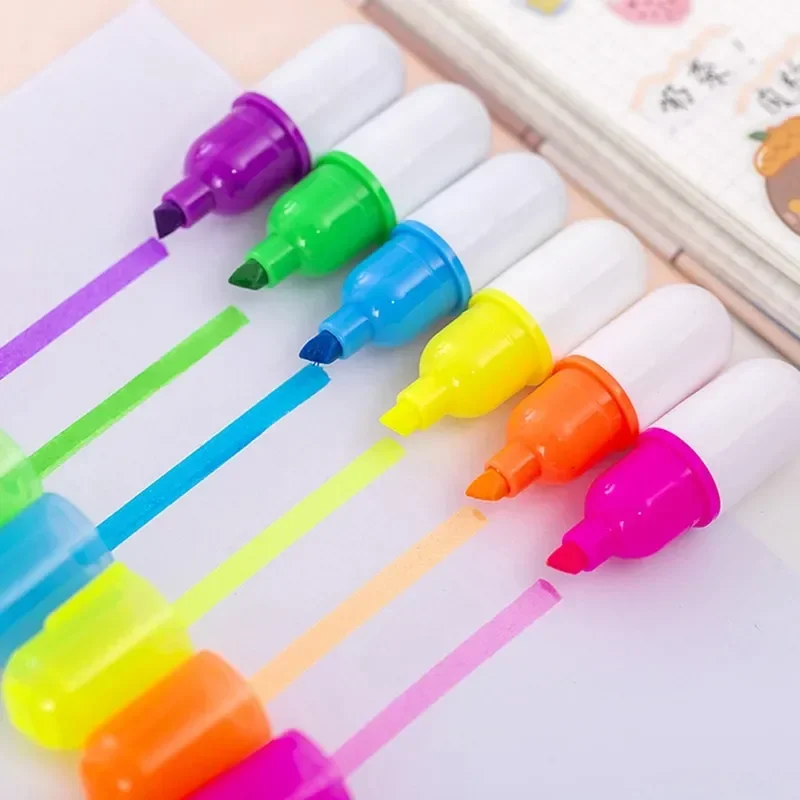 

1pc Creative Pill Shape Mini Colorful Candy Color Highlighters Promotional Markers Gift Stationery Color Pen