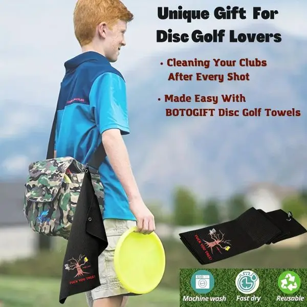 Disc Golf Towel Large Size Super Absorbent QuickDry for Quick Cleaning Machine Washable Fits Any Golf Bag Funny Embroidered