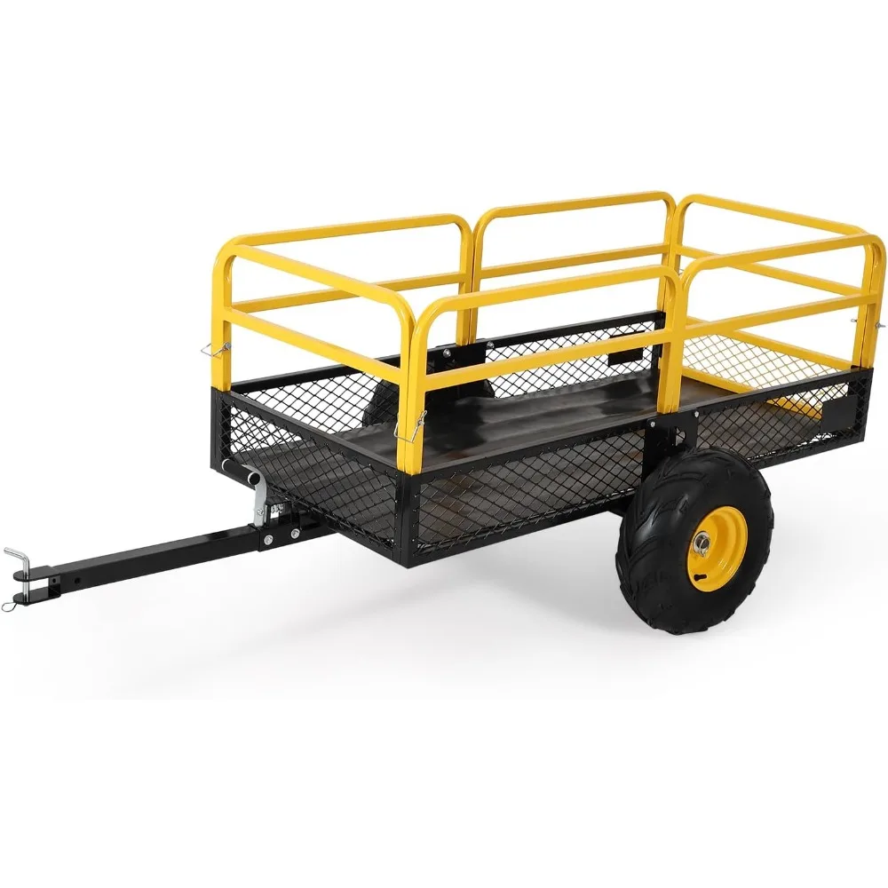 ATV UTV Tow Behind Dump Cart Heavy Duty Yard Garden Trailer