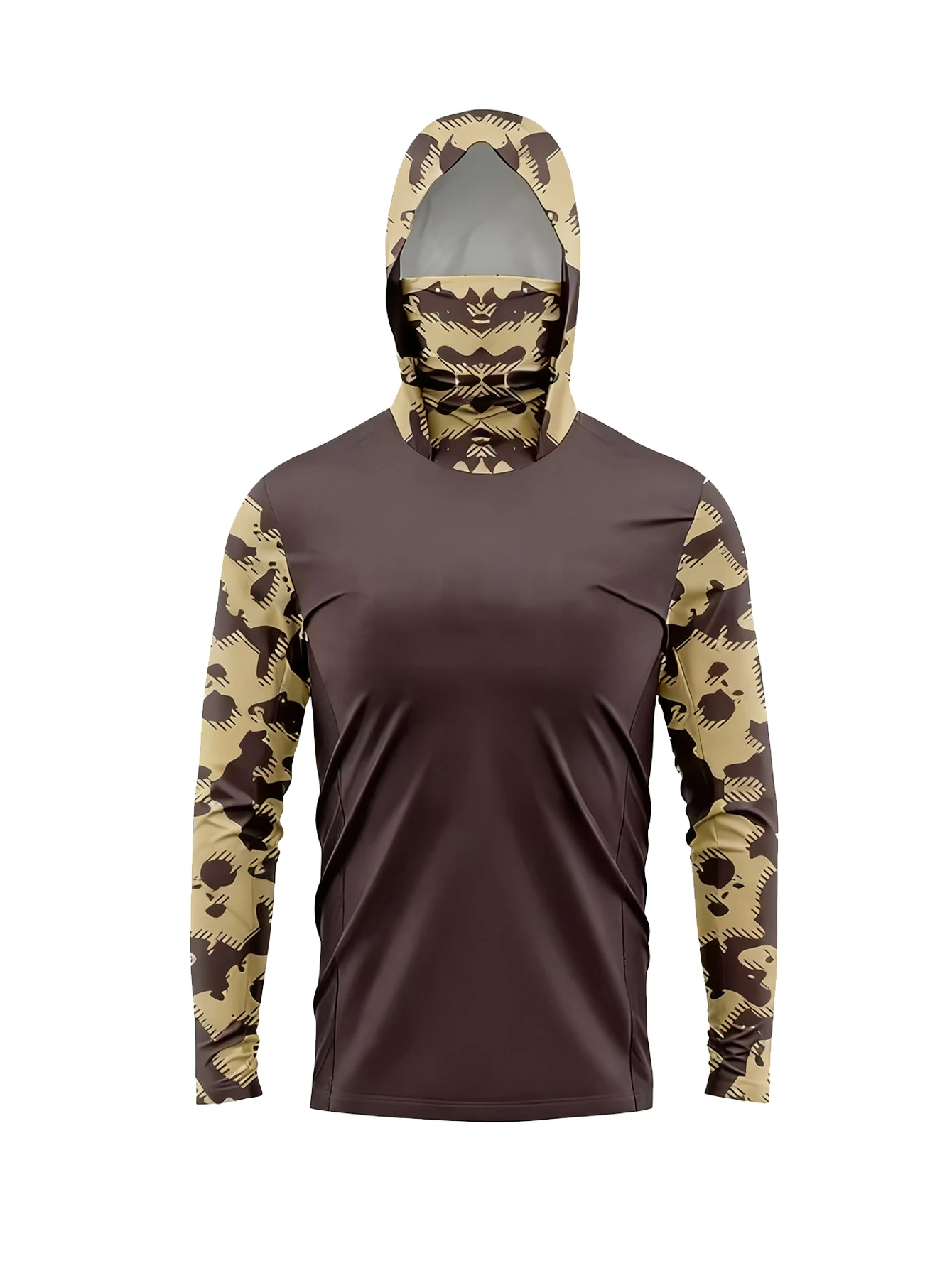 Outdoor Hunting Hoodie - Spliced Desert Camo Fishing Hoodie Sun