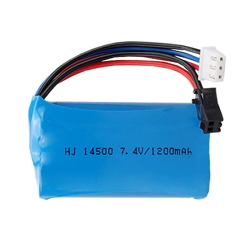 7.4V 1200mAh Li-ion battery with Charger for Electric Toys water bullet gun toys accessory 7.4 V 2S battery for Vehicles RC toys