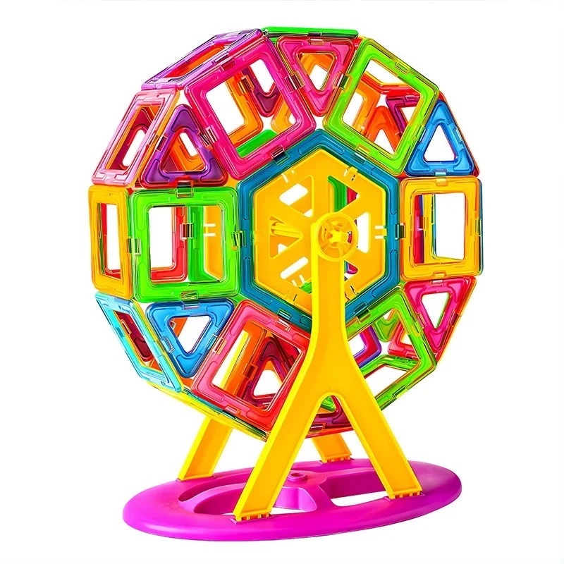 مجموعة منشئ مصمم مغناطيسي متوسط الحجم كتل مغناطيسية نموذج بناء ألعاب بلاط مغناطيسي ألعاب تعليمية للأطفال #3