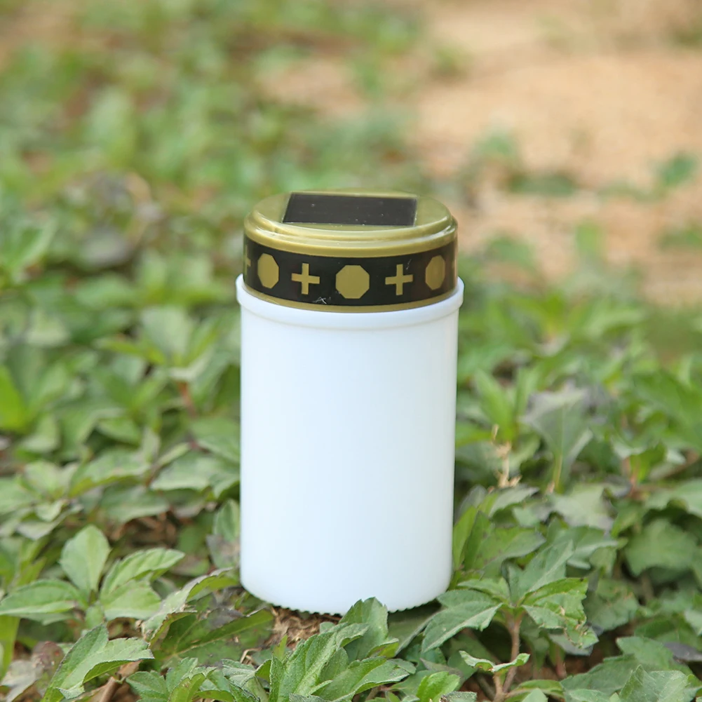 تعمل بالطاقة الشمسية ضوء شمعة مقبرة طقوس الإلكترونية LED شمعة مصباح عديمة اللهب الطاقة الشمسية ديكور الشاي ضوء الهالوين جزء #4