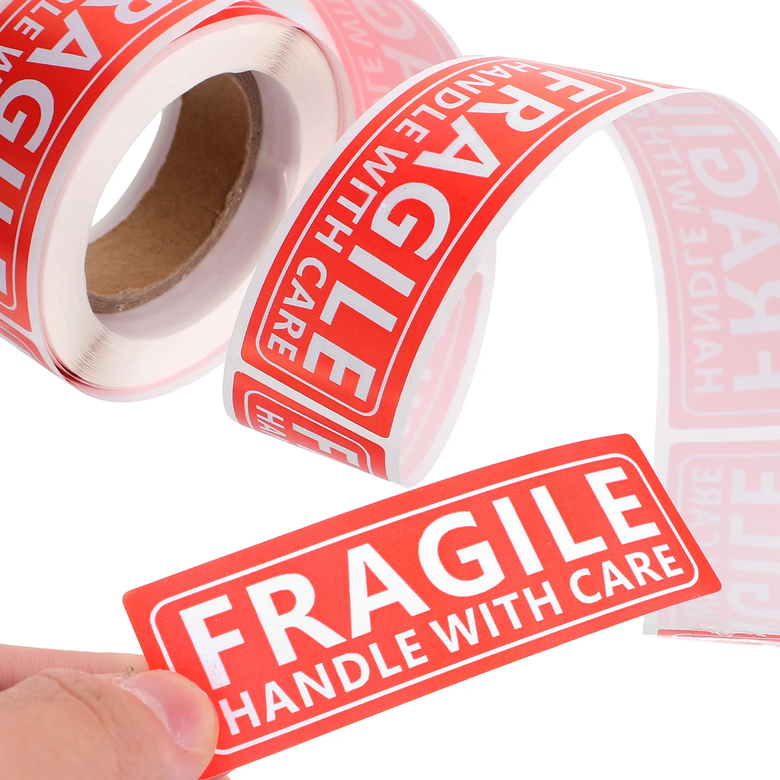

150pcs 2 Rolls 25X75Mm Red Fragile Warning Premium Adhesive Backside Clear Text Stickers For Shipping Packing Moving Home Office