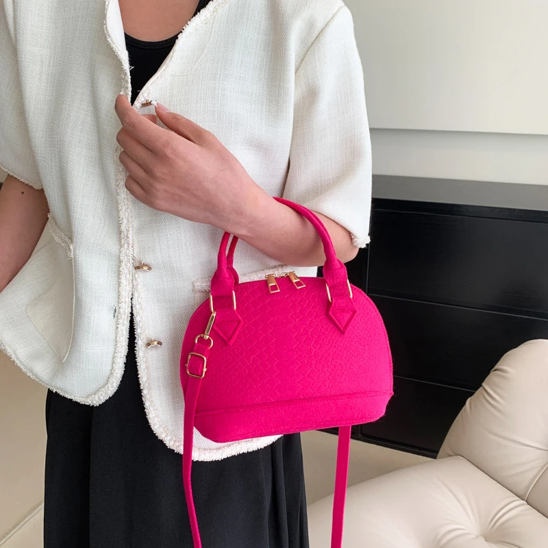 New Fashion Solid Color High End Texture Portable Shell Single Shoulder Crossbody Bag